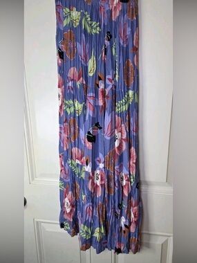 Double D Ranch Lavender Floral Pleated Maxi Skirt